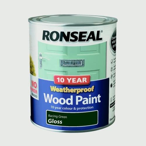 Ronseal 10 Year Weatherproof Gloss Wood Paint - 750ml Racing Green