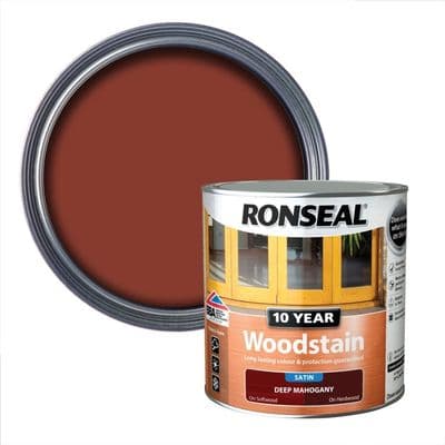 Ronseal 10 Year Woodstain Satin - Deep Mahogany
