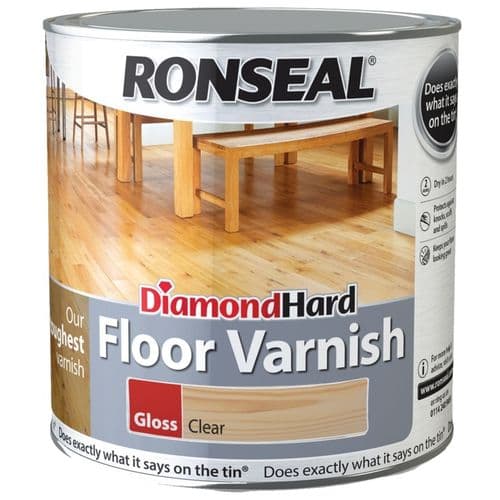 Ronseal Diamond Hard Clear Varnish 2.5L - Gloss