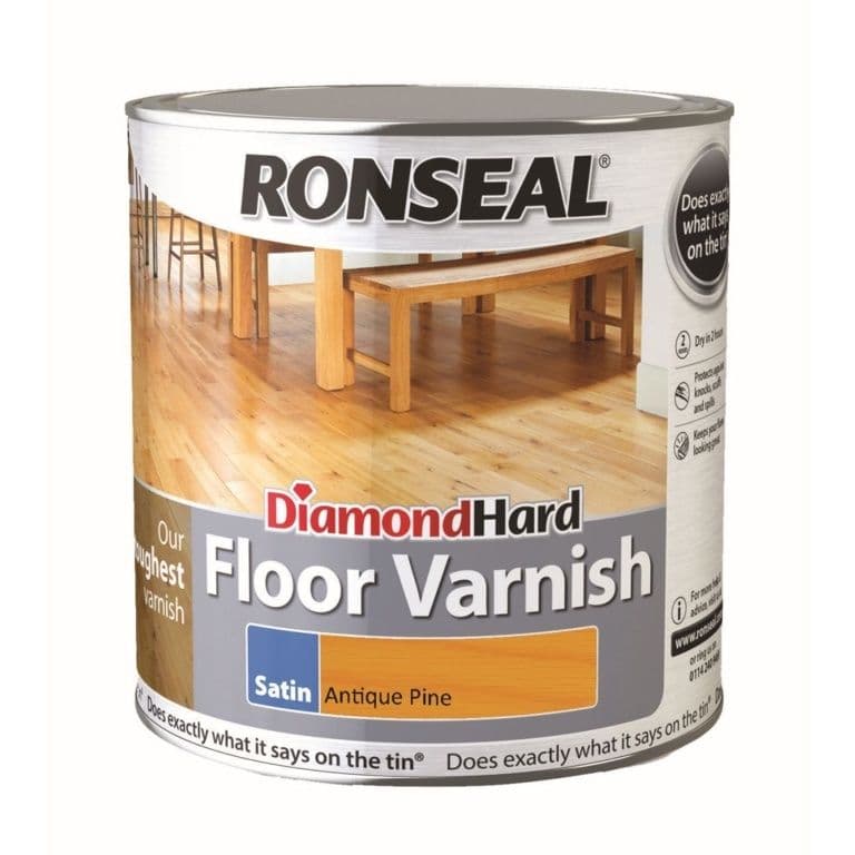 Ronseal Diamond Hard Coloured Floor Varnish 2 5L - Antique Pine