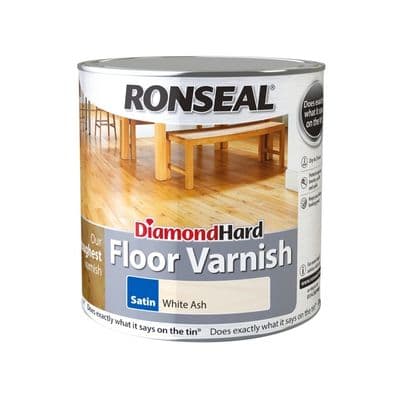 Ronseal Diamond Hard Floor Varnish 2.5L - Satin White Ash