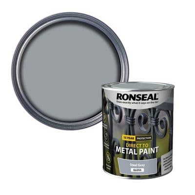 Ronseal Direct To Metal Paint 750ml - Steel Grey