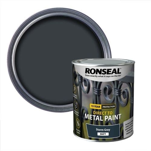 Ronseal Direct To Metal Paint 750ml - Storm Grey Matt
