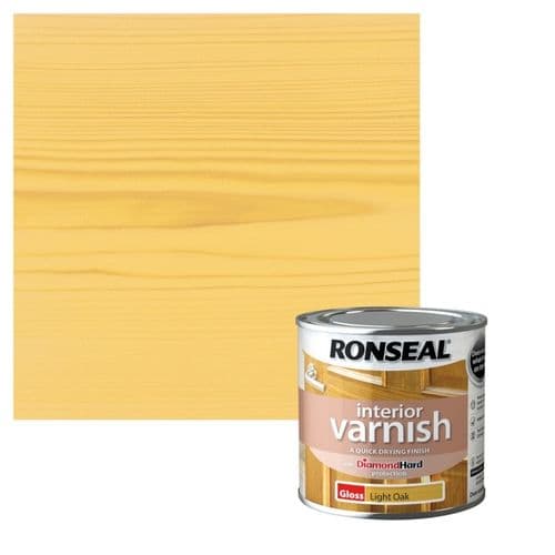Ronseal Interior Varnish Gloss 250ml - Light Oak