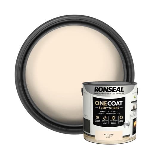 Ronseal One Coat Everywhere Matt  Paint 2.5L - Almond