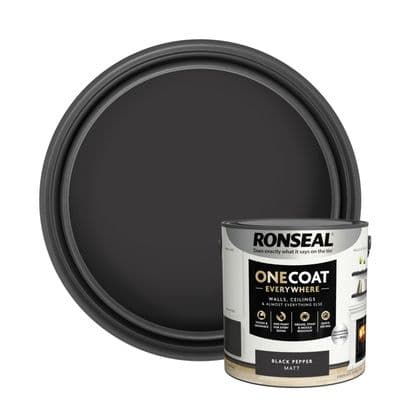 Ronseal One Coat Everywhere Matt Paint 2.5L - Black Pepper