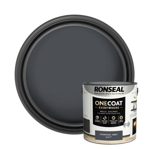 Ronseal One Coat Everywhere Matt  Paint 2.5L - Charcoal Grey