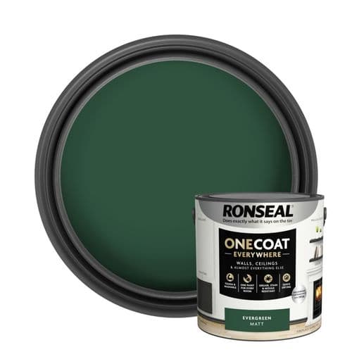 Ronseal One Coat Everywhere Matt  Paint 2.5L - Evergreen