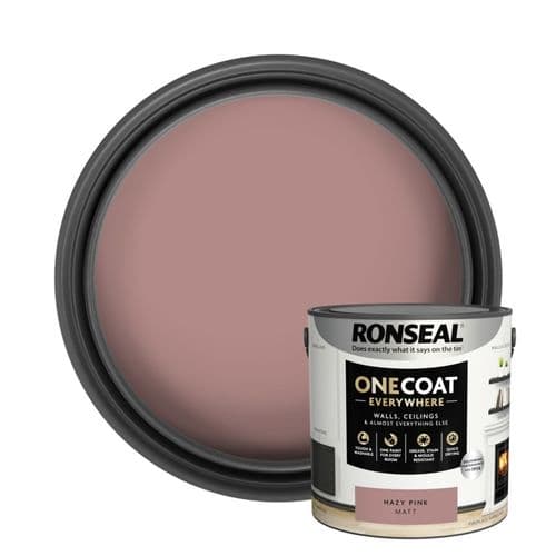 Ronseal One Coat Everywhere Matt  Paint 2.5L - Hazy Pink