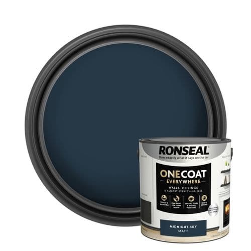 Ronseal One Coat Everywhere Matt  Paint 2.5L - Midnight Sky