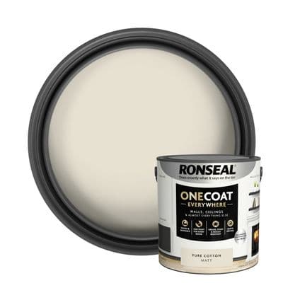 Ronseal One Coat Everywhere Matt Paint 2.5L - Pure Cotton