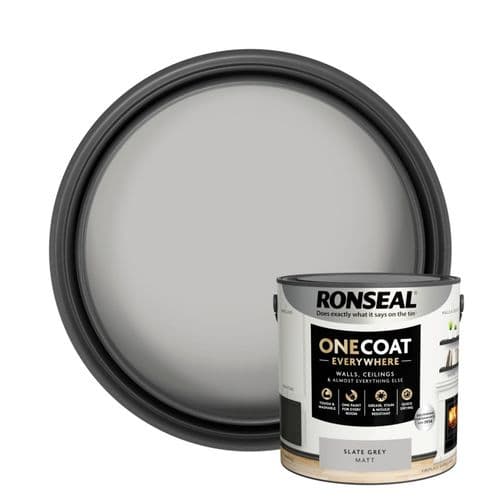 Ronseal One Coat Everywhere Matt  Paint 2.5L - Slate Grey