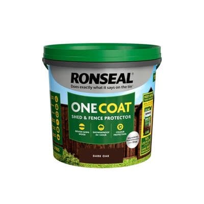 Ronseal One Coat Shed & Fence Protector 5L - Dark Oak