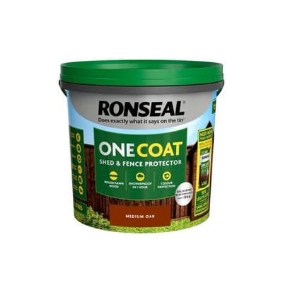 Ronseal One Coat Shed & Fence Protector 5L - Medium Oak