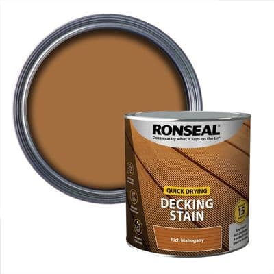 Ronseal Quick Drying Decking Stain 2.5L - Rich Mahogany