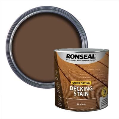 Ronseal Quick Drying Decking Stain 2.5L - Rich Teak