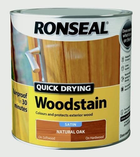 Ronseal Quick Drying Woodstain Satin 2.5L - Natural Oak