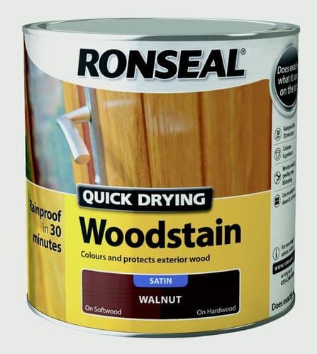 Ronseal Quick Drying Woodstain Satin 2.5L - Smoked Walnut