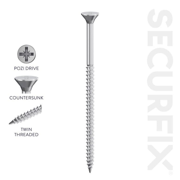 Securfix Twin Thread Screws 6 x 1 "3 5 x 30mm Pack of 200
