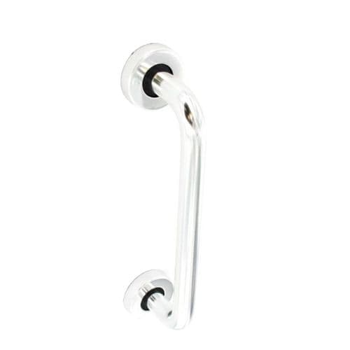 Securit Aluminium Round Bar Pull Polished with Roses - 230mm