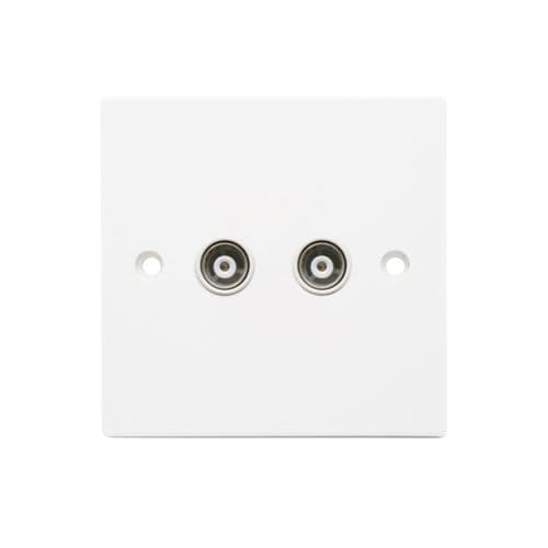 Securlec 1 Gang Aerial Socket - Square Edge