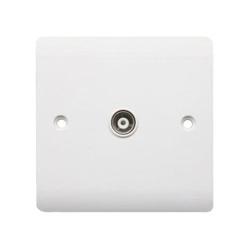 Securlec 1 Gang TV Socket - Round Edge