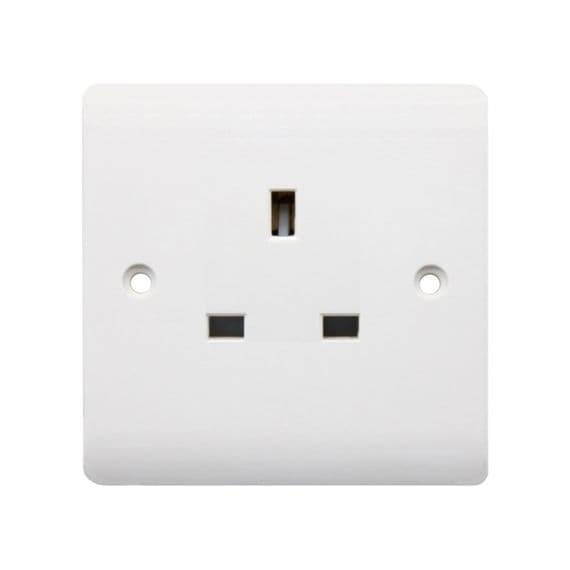 Securlec 1 Gang Unswitched Socket - Round Edge