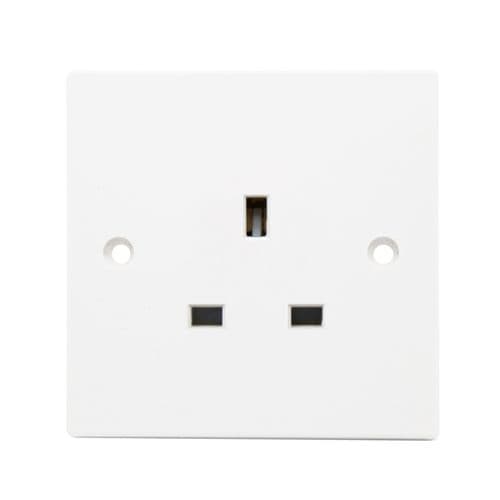 Securlec 1 Gang Unswitched Socket - Square Edge