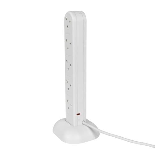 Securlec 10 Way Extension Lead - 1m White