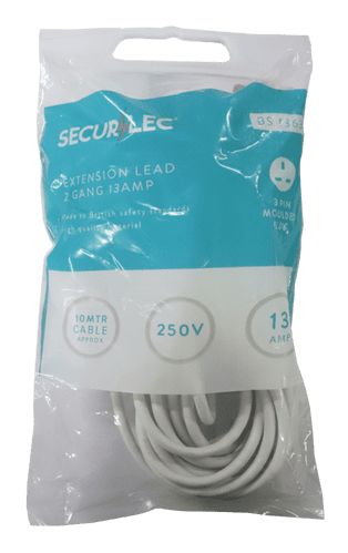 Securlec 2 Gang Extension Lead - 10 Metre 13 Amp