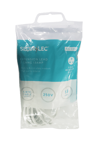 Securlec 2 Gang Extension Lead - 13 Amp 5m