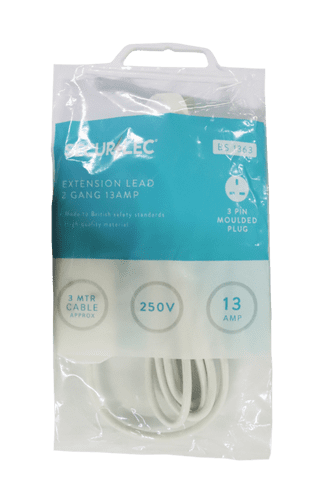 Securlec 2 Gang Extension Lead - 3m 13 Amp