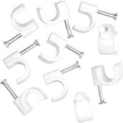 Securlec Cable Clips Round Pack of 100 - 10mm - White
