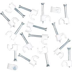 Securlec Cable Clips Round Pack of 100 - 4mm - White