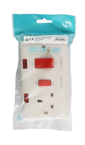 Securlec Cooker Switch & Socket Double Pole - Round Edge