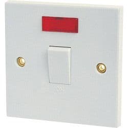 Securlec Double Pole Flush Switch with Pilot Lamp - Square Edge