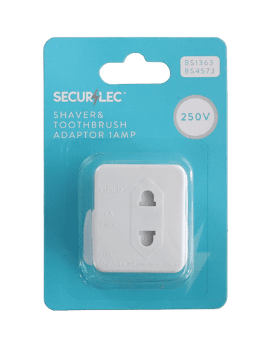 Securlec Fused Shaver & Toothbrush Adaptor 1 Amp - Skin Packed