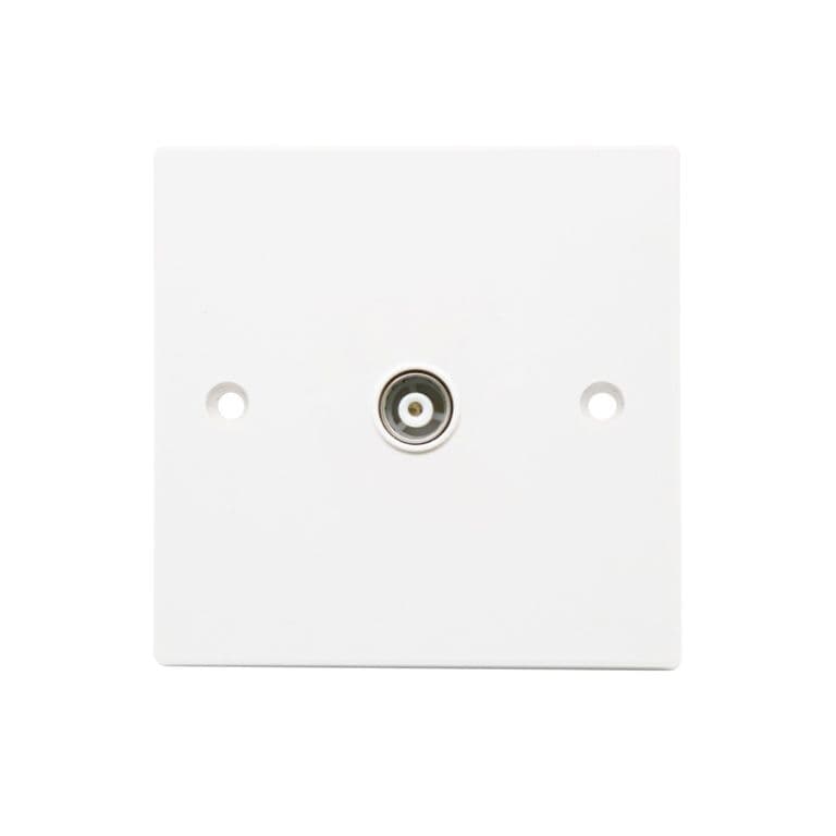 Securlec Single Flush Co Axial Aerial Socket - Square Edge