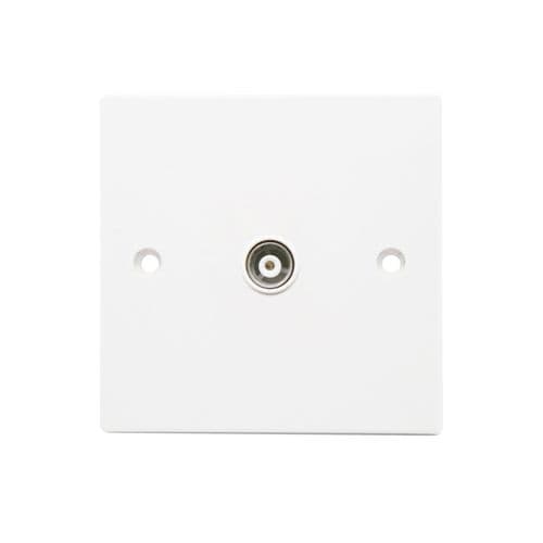 Securlec Single Flush Co Axial Aerial Socket - Square Edge