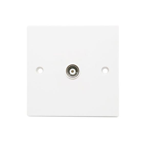 Securlec Single Flush Co Axial Aerial Socket - Square Edge