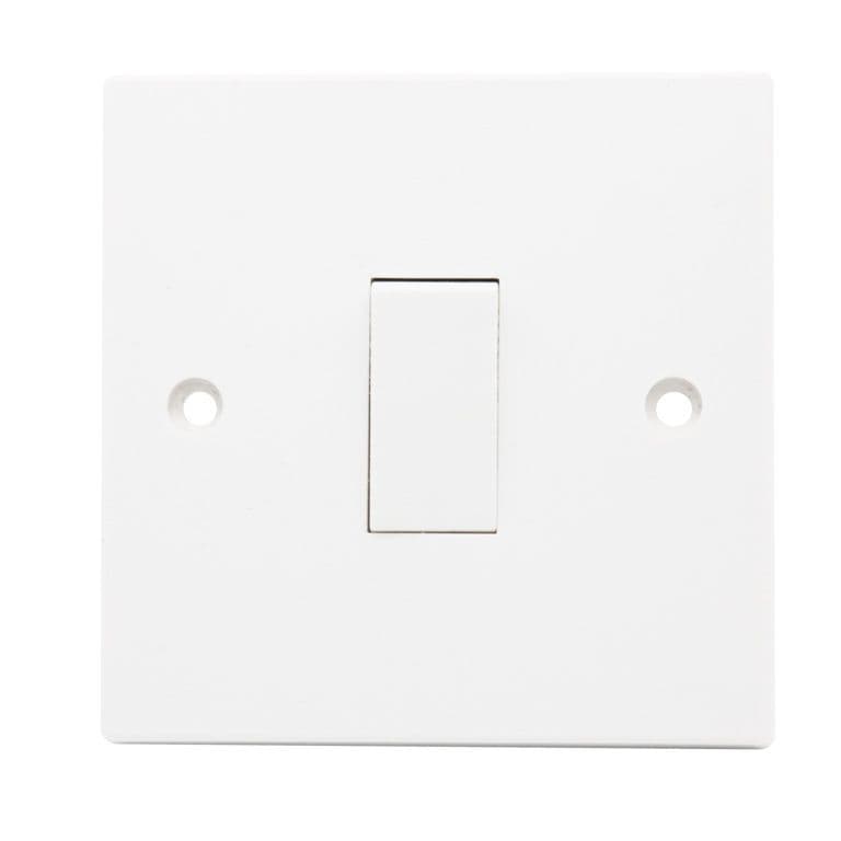 Securlec Square 1 Gang 2 Way Light Switch - Square Edge