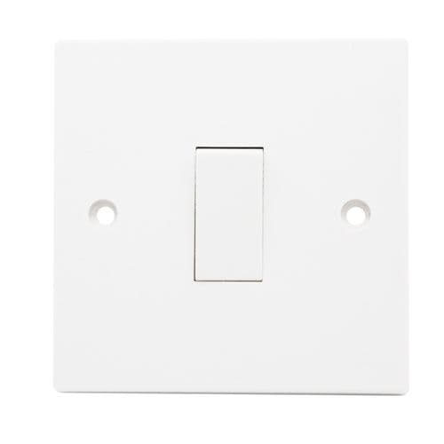 Securlec Square 1 Gang 2 Way Light Switch - Square Edge