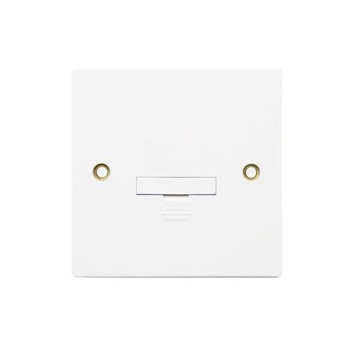 Securlec Square 1 Gang Unswitched Fused Spur - Square Edge