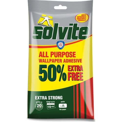 Solvite All Purpose Wallpaper Paste Value Pack 10 Roll + 50%