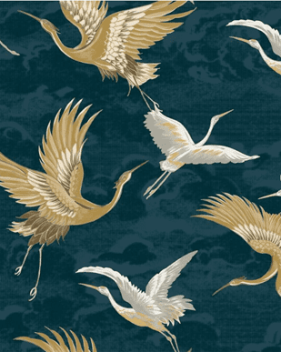 Sublime Kranes Neutral Petrol Animal  121139 Wallpaper
