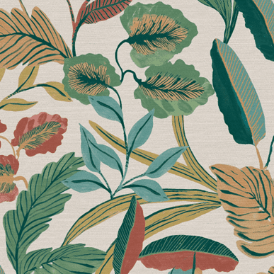 Sublime Paradise Arts Neutral Beige Leaves 121801 Wallpaper