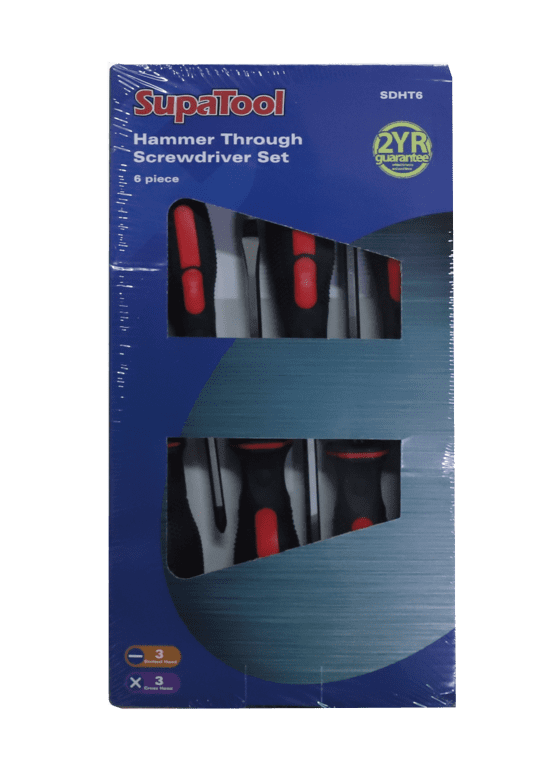SupaTool Hammer Through Screwdriver Set - 6 Piece