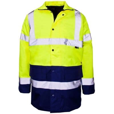 Supertouch Hi-Vis 2 Tone Parka Yellow/Blue - Large