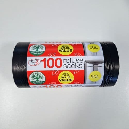 Tidyz Refuse Sacks 50L - Pack 100