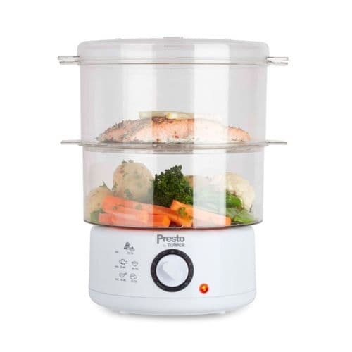 Tower Presto 2 Tier Steamer White - 400w